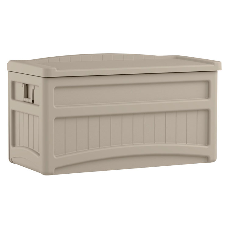 Suncast 73 Gallons Gallon Water Resistant Deck Box with Wheels in Light